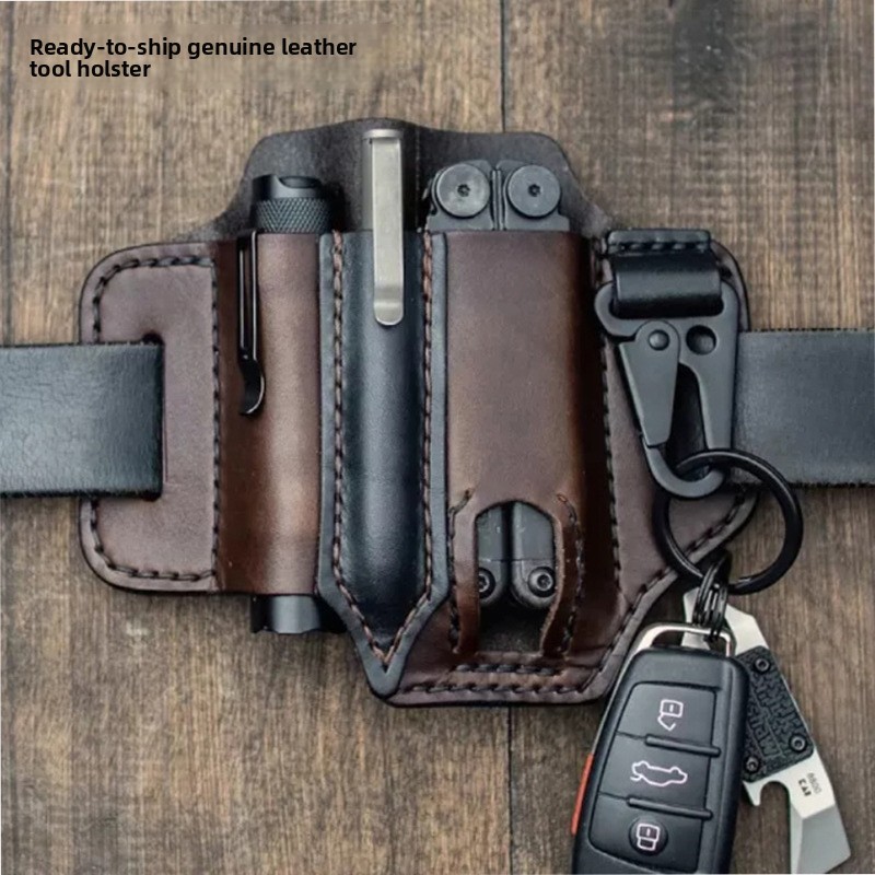 Edc Carry Fanny Pack - حقيبة أدوات جلدية للحمل اليومي، حامل