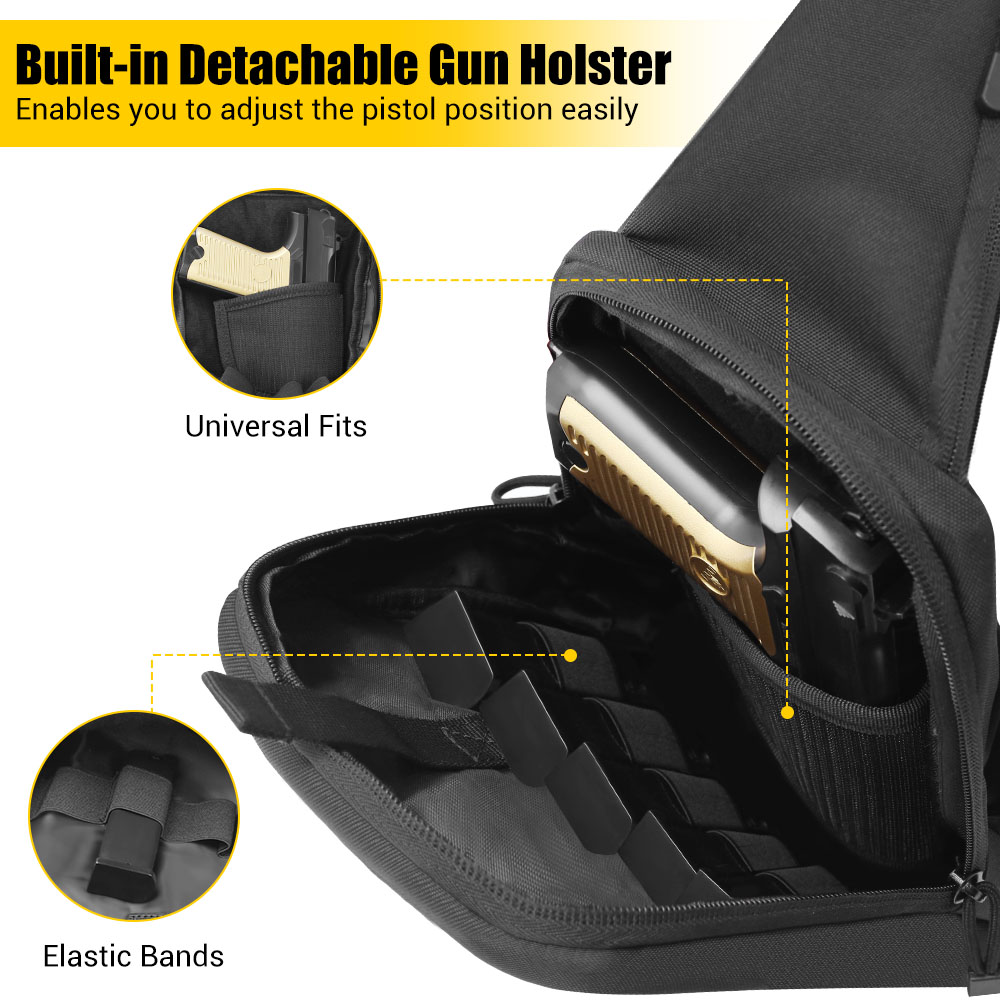 حقيبة مسدس تكتيكية لحمل المسدس - مراجعة Edc Concealed Carry Sling Bag وسعره