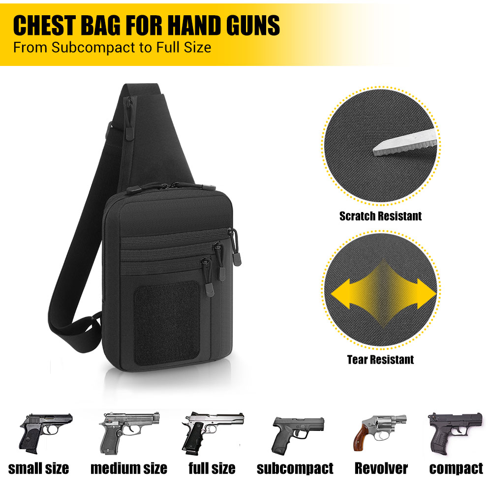 التكتيكية مسدس بندقية حقيبة أخ - مراجعة Edc Concealed Carry Sling Bag وسعره