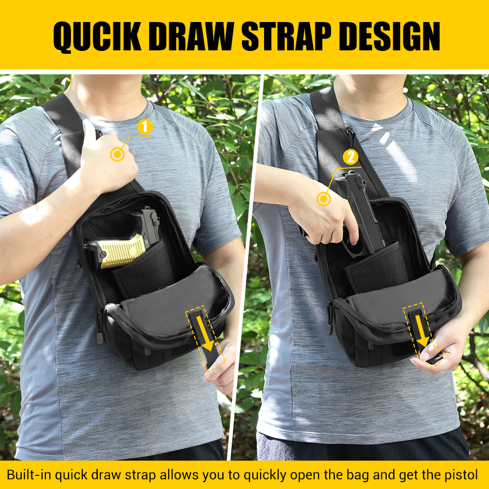التكتيكية مسدس بندقية حقيبة أخ - مراجعة Edc Concealed Carry Sling Bag وسعره