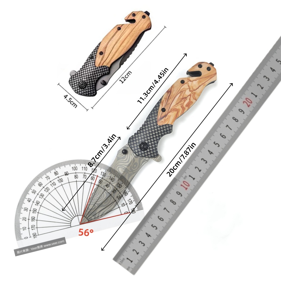 سكين قابل للطي بنمط دمشقي، شفر - مراجعة Edc Carry Pocket Knife وسعره